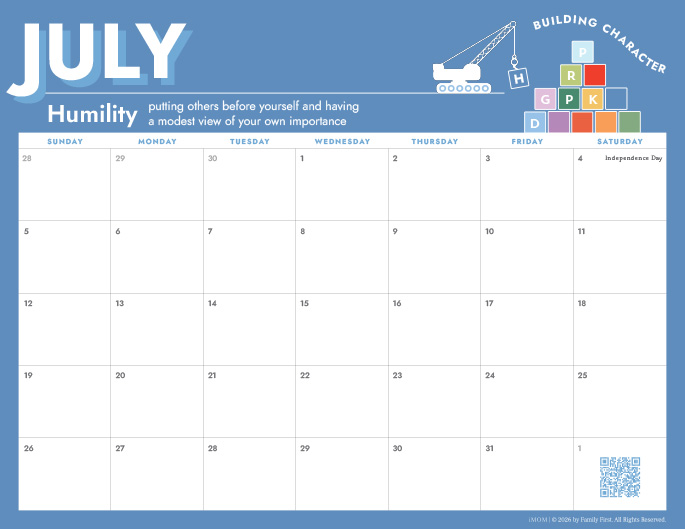 July 2026 Calendar from iMom July 2026 Calendar from iMom