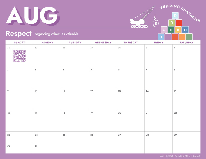 August 2026 Calendar from iMom August 2026 Calendar from iMom