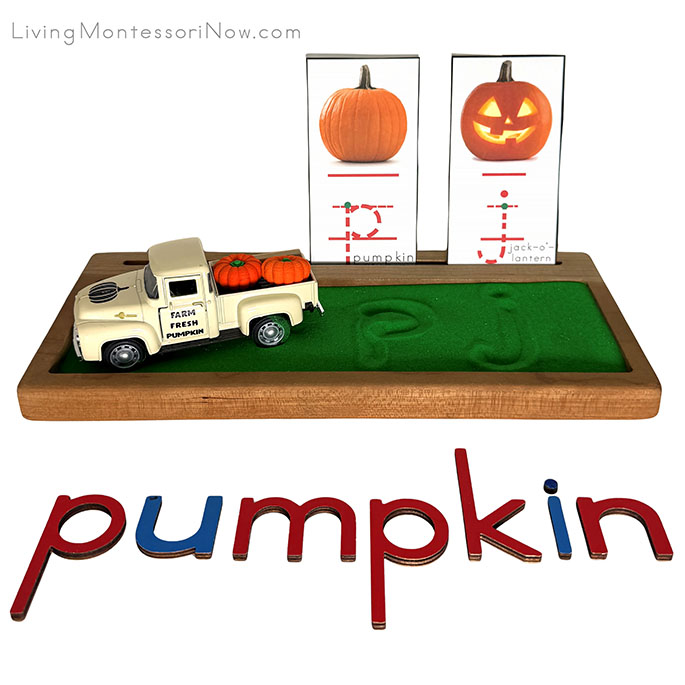 Sand Writing Tray for a Pumpkin Theme Sand Writing Tray for a Pumpkin Theme