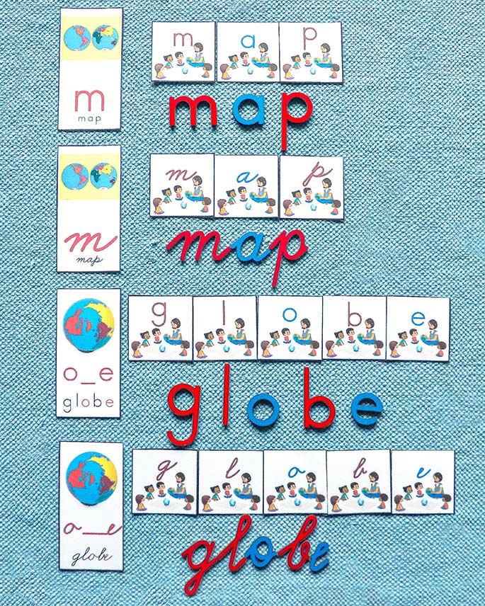 Map and Globe Movable Alphabet Work Map and Globe Movable Alphabet Work