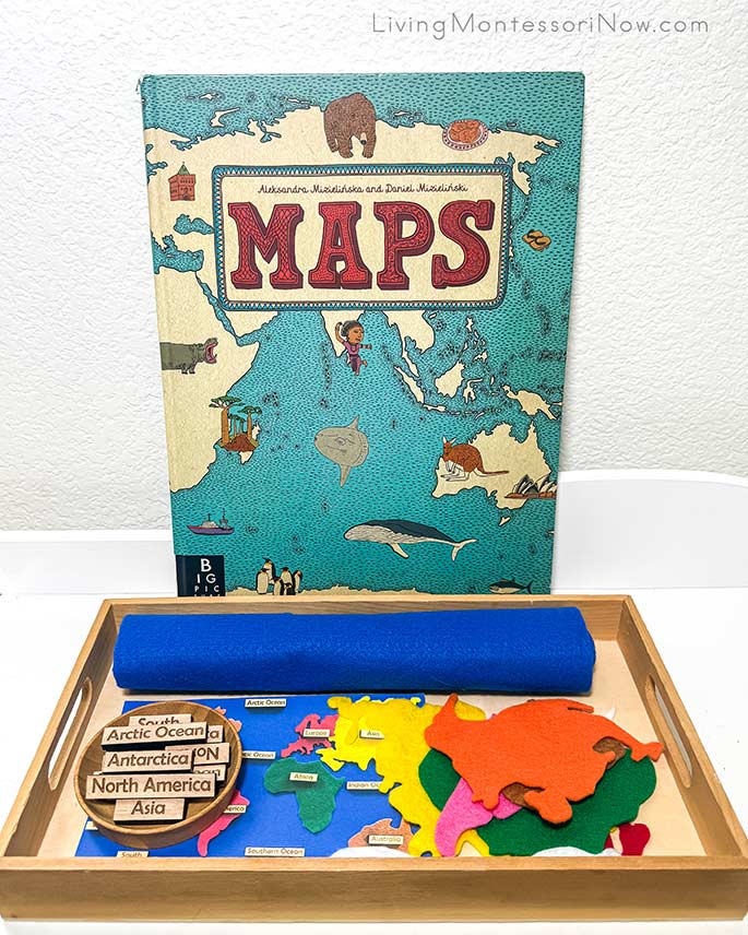 Maps Book and Felt World Map Maps Book and Felt World Map