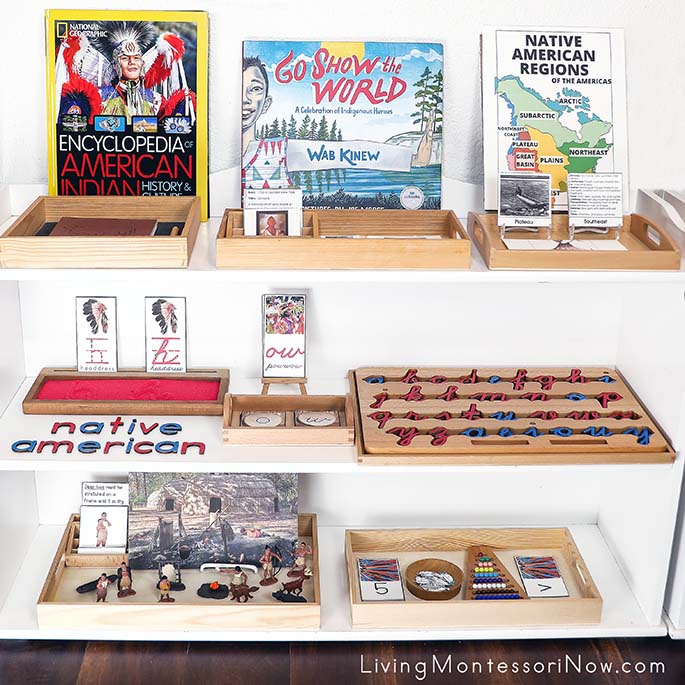 Montessori Shelves with Native American Themed Activities Montessori Shelves with Native American Themed Activities